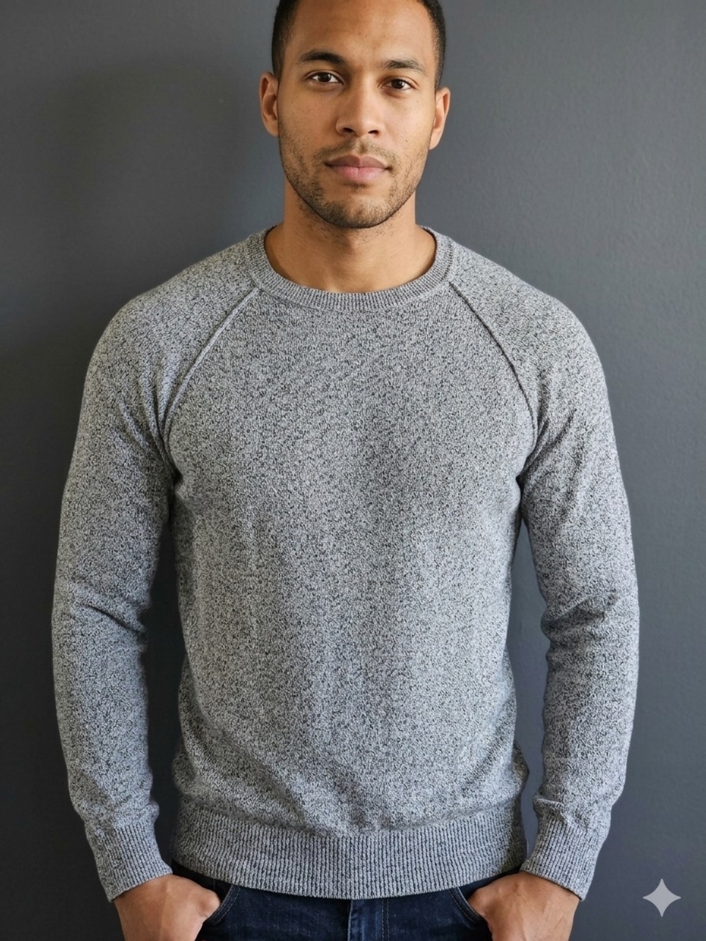 Zara Men's Heather Gray Crewneck, Large, p2p 20.5"